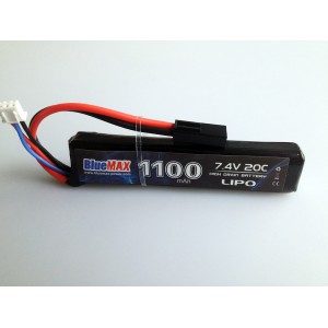 АКБ BlueMAX 1100mAh Lipo 7.4V 20C stick 10x21x102mm